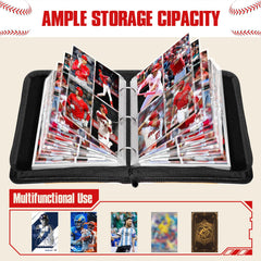 efunny binder holds up to 400 cards with 50 removable sleeves.