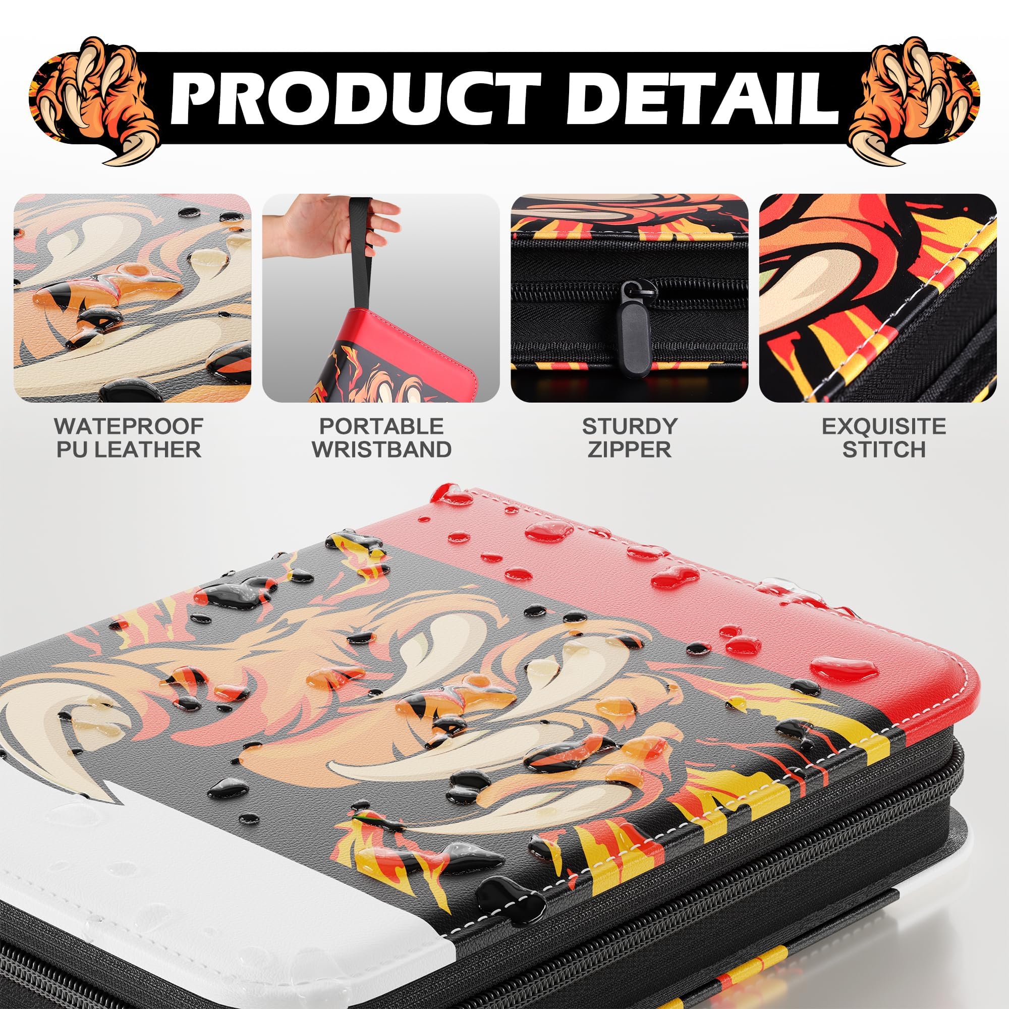 efunny card binder 50 removable sleeves shown to hold 400 cards