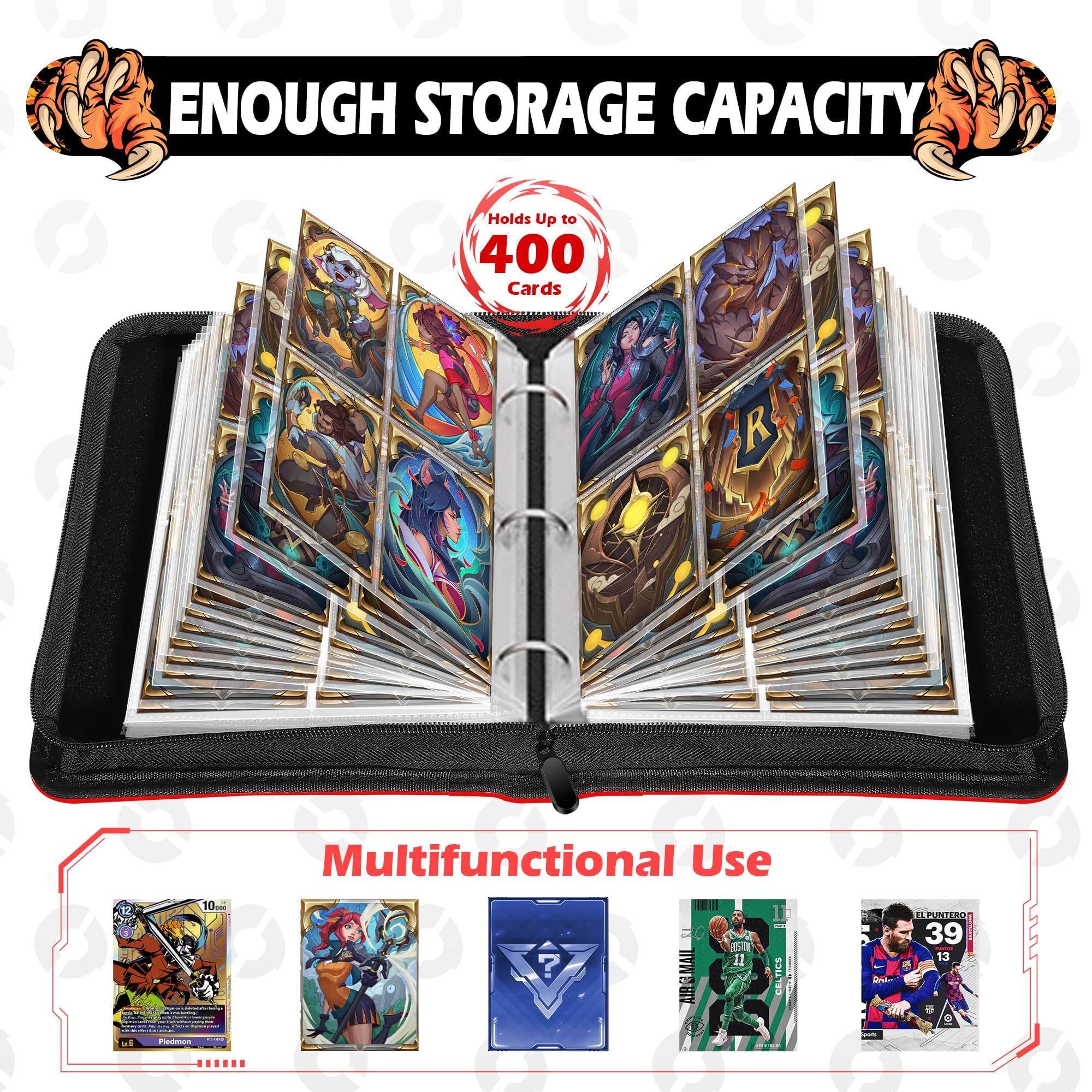 efunny card binder compact size back strap for portable display