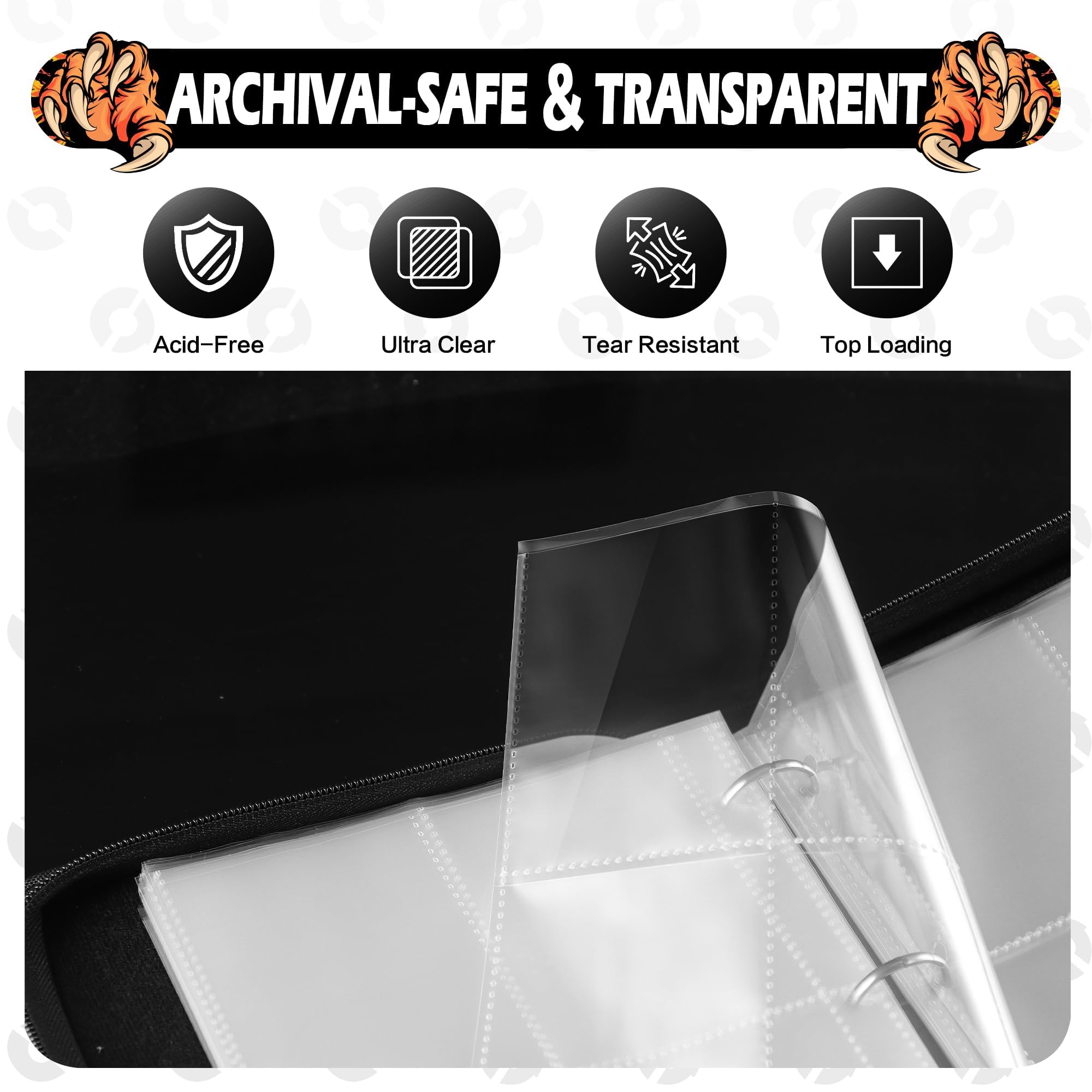 efunny card binder waterproof zippered case protecting cards during travel