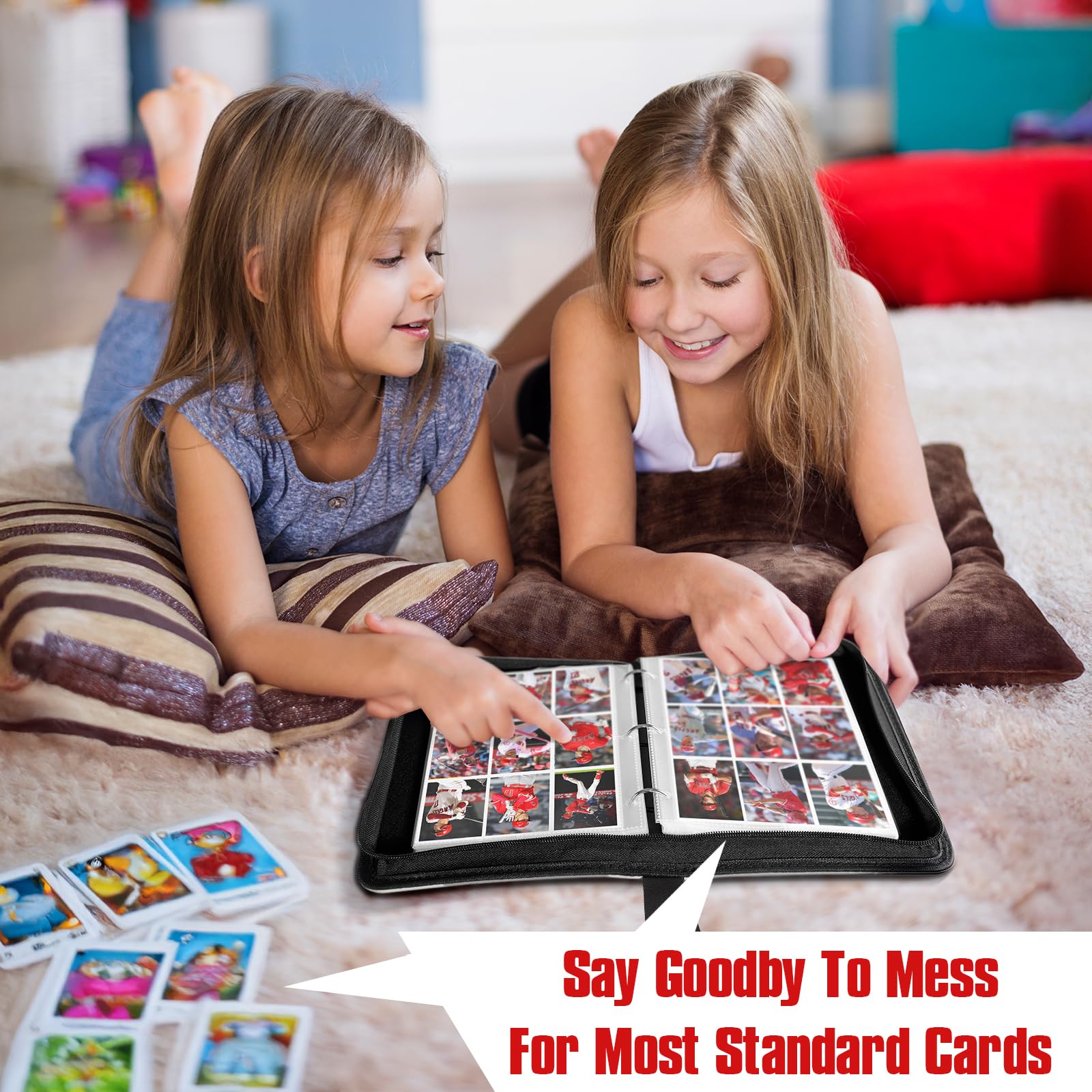 efunny clear-view pockets let you browse cards without removing them.