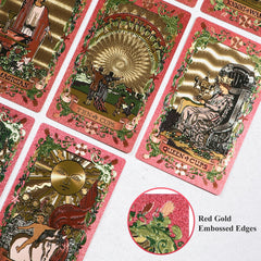 EGCUQ pink tarot cards gold-foil details catch the eye on every card turn.