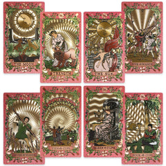 EGCUQ pink tarot cards with guidebook show elegant pink and gold details for collectors.