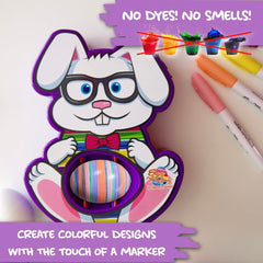 The Eggmazing bunny-themed packaging on display for Easter crafts.
