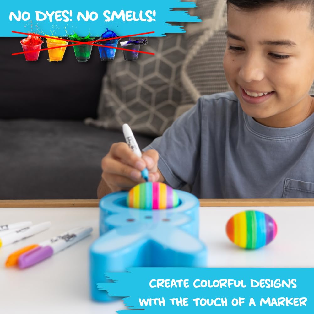 The Eggmazing marker tip closeup shows precise lines for designs