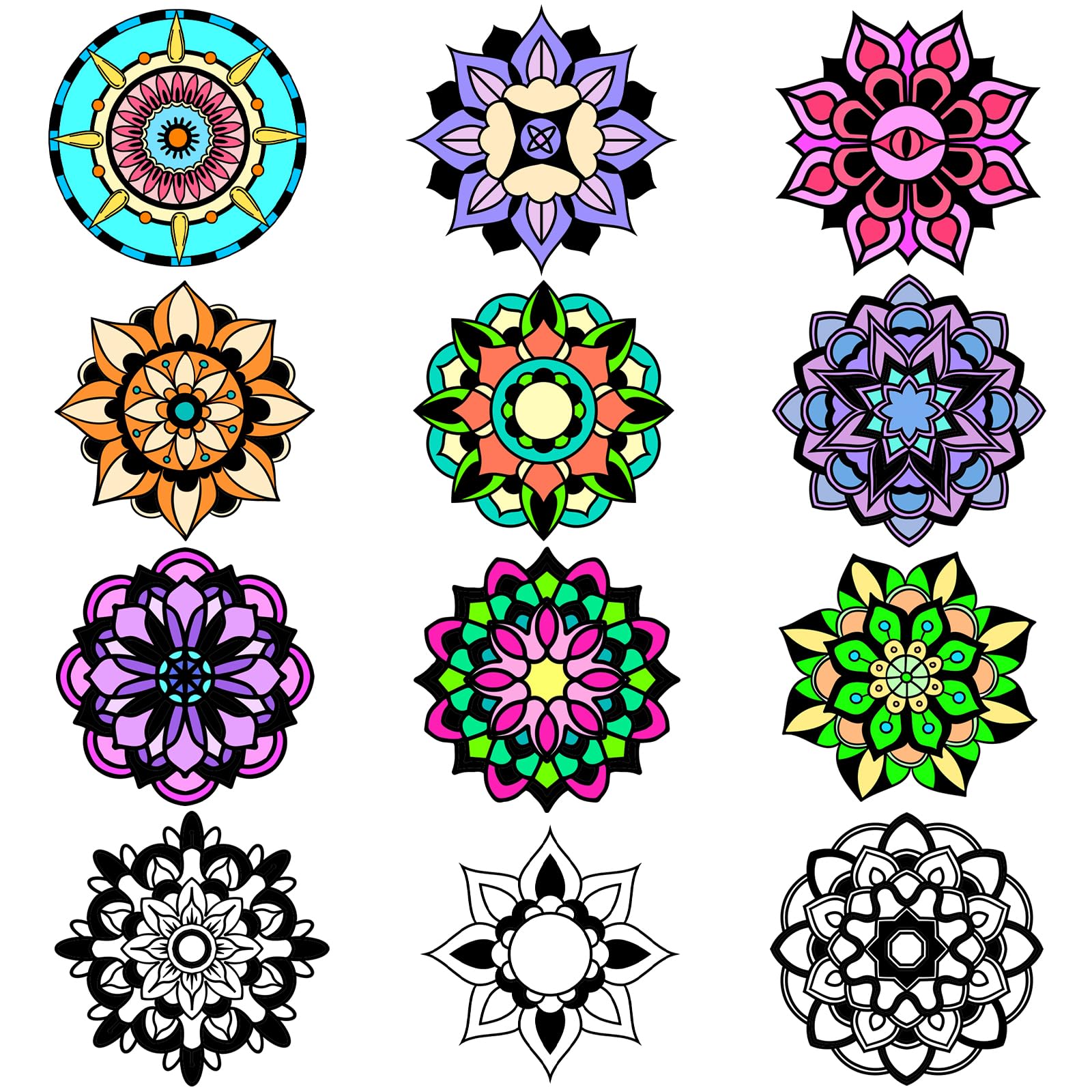 EggSun 48 piece mandala velvet posters for calming focused coloring