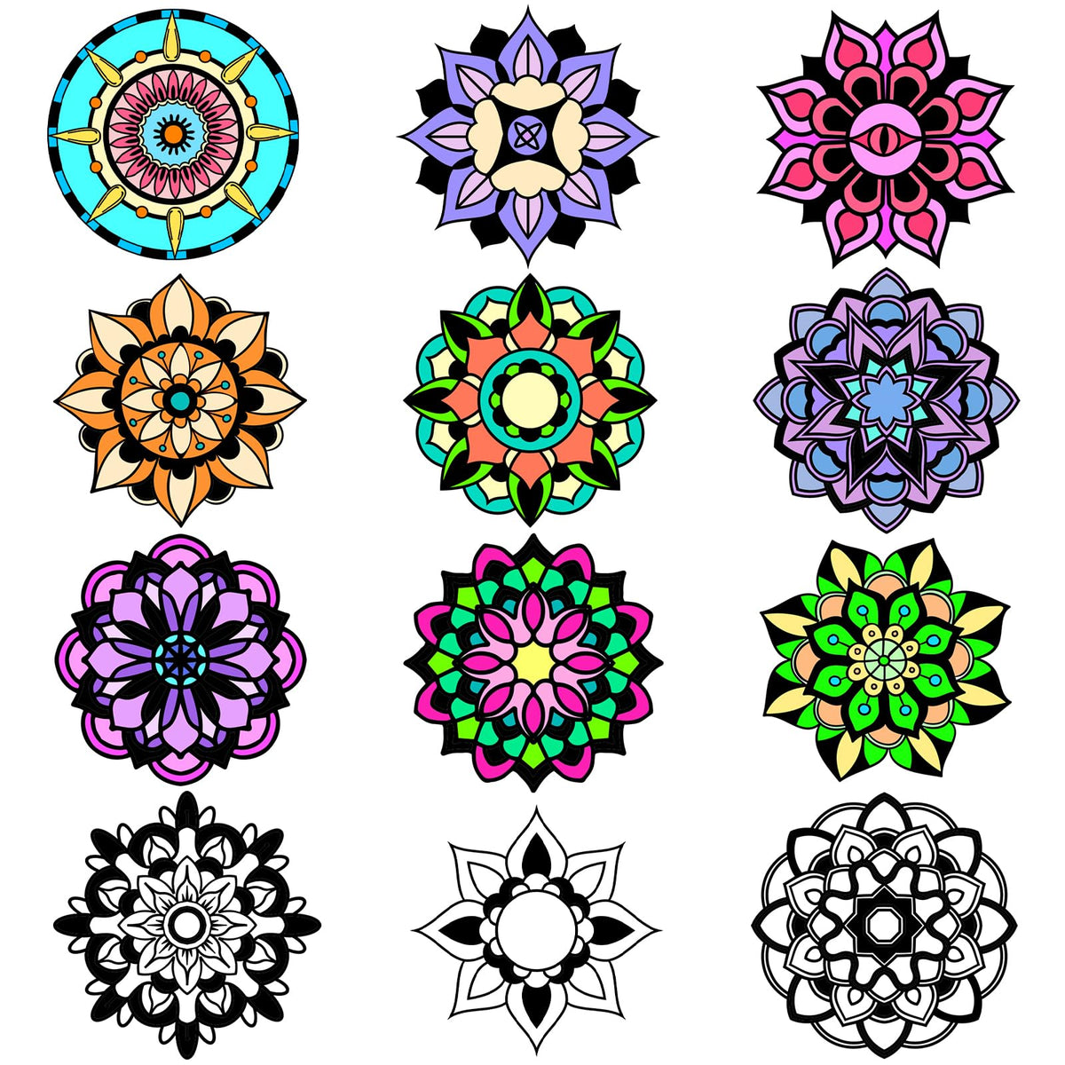 EggSun 48 piece mandala velvet posters for calming focused coloring