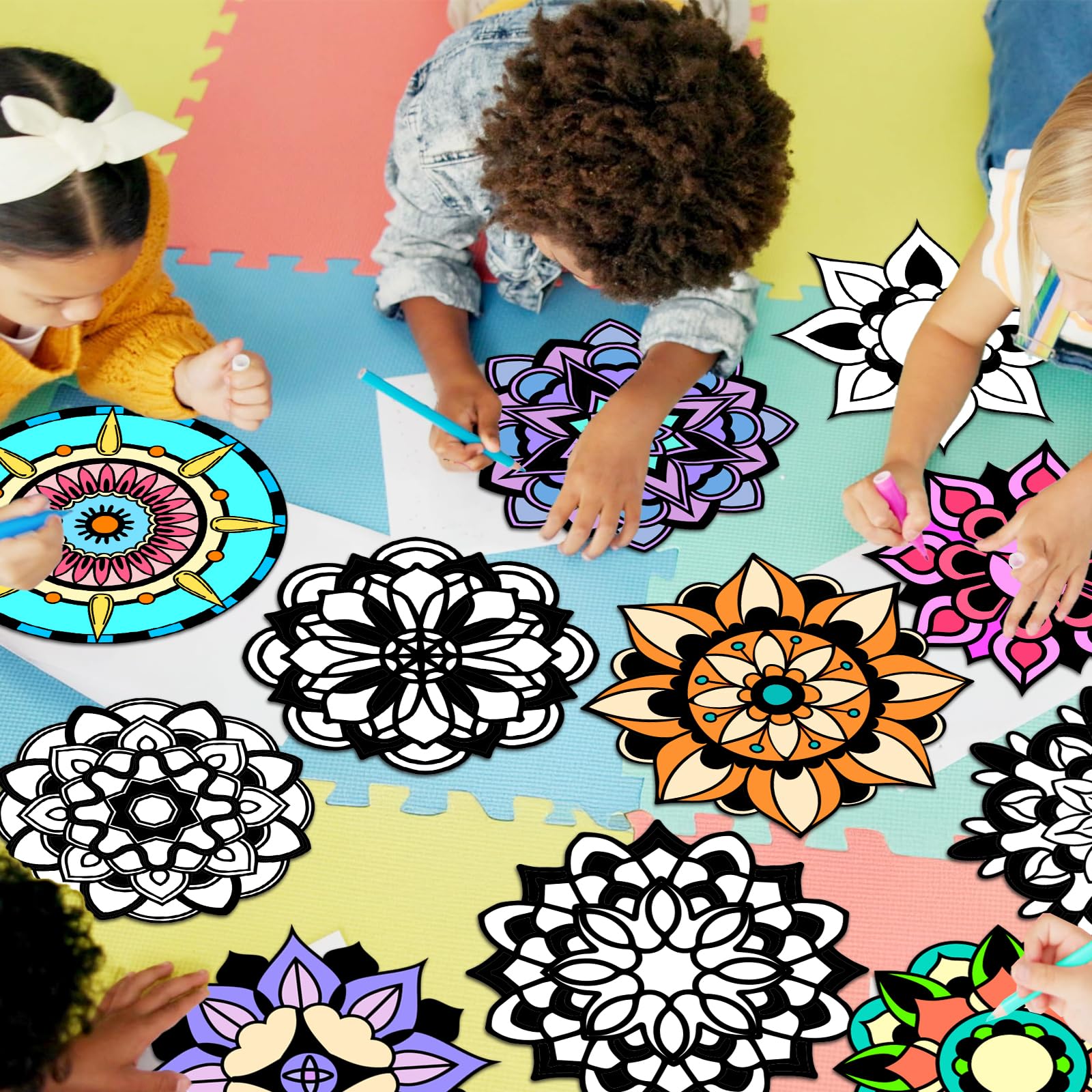 EggSun classroom activity fuzzy posters for guided coloring sessions