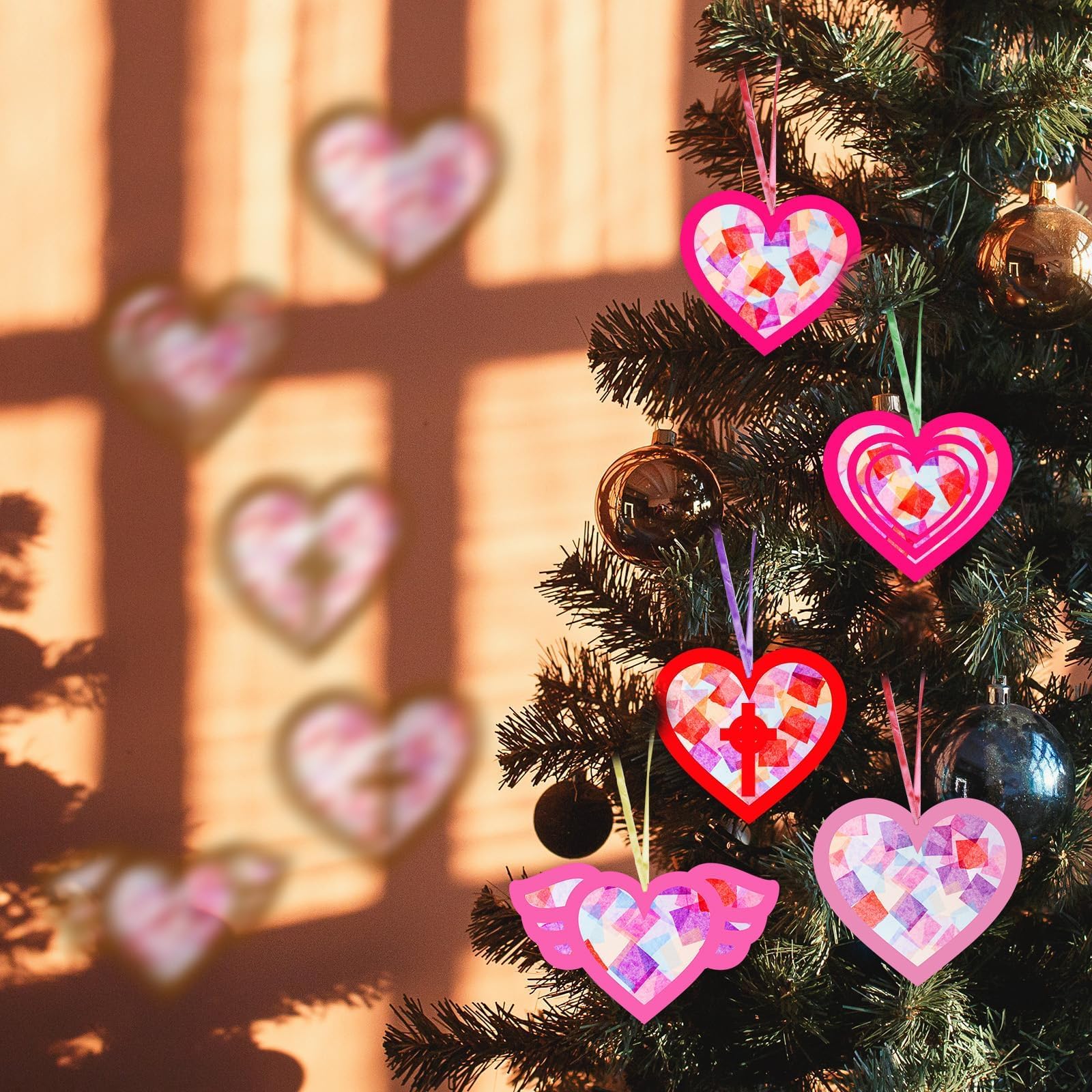 EggSun heart suncatchers decorate holiday parties with personal DIY touches