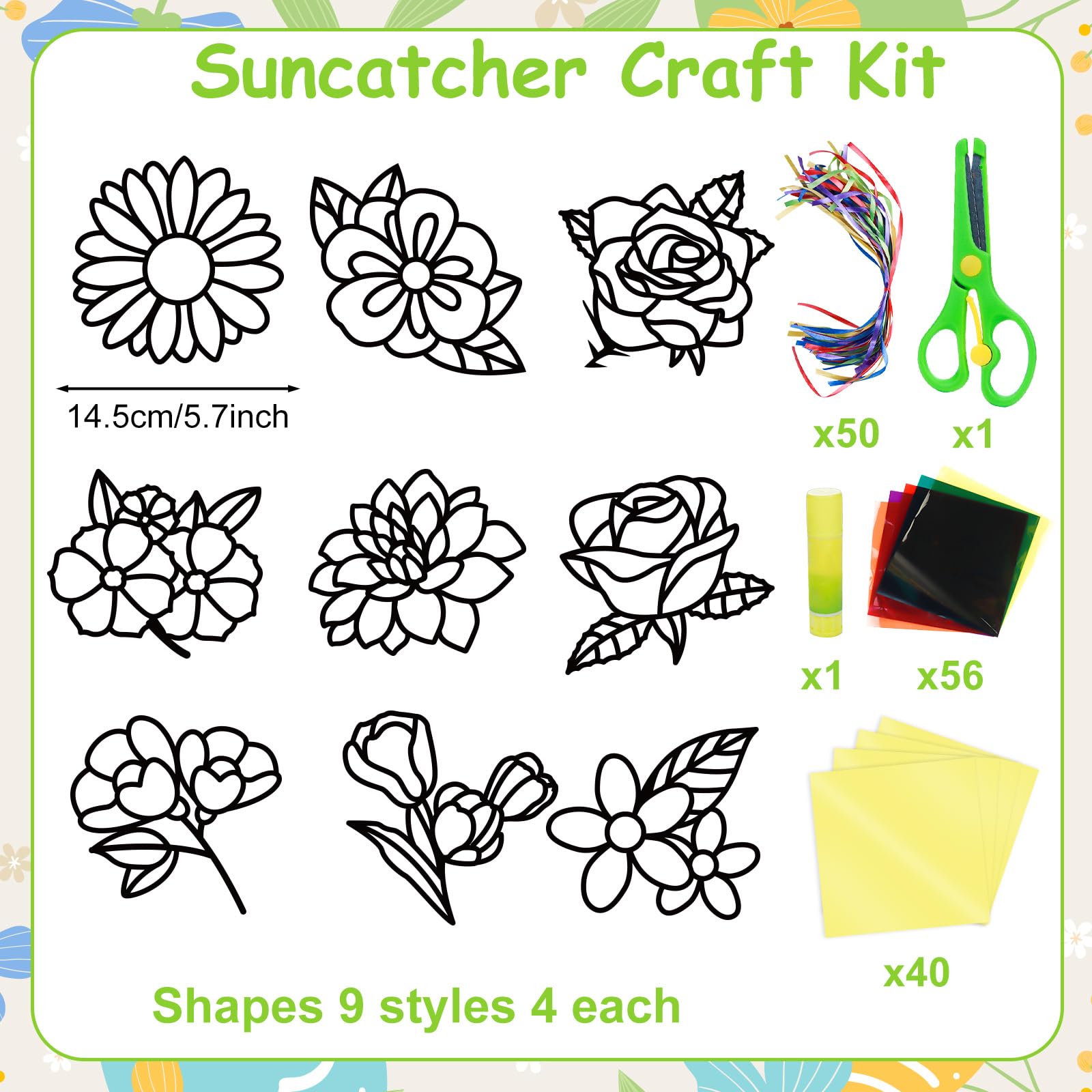 EggSun flower suncatchers kit uses premium materials for lasting craft fun.