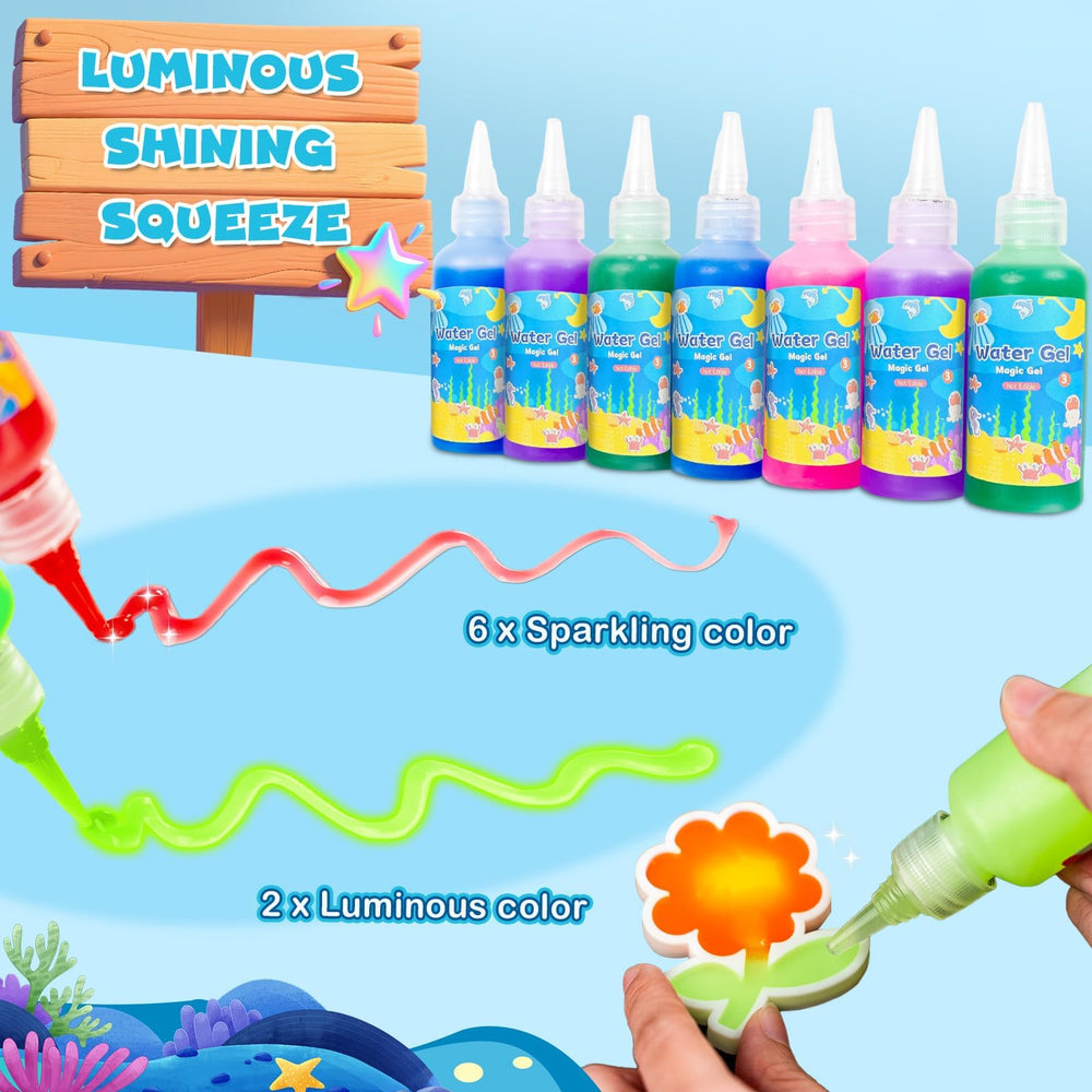 EggSun sparkling gels in 6 colors add glittery magic to play