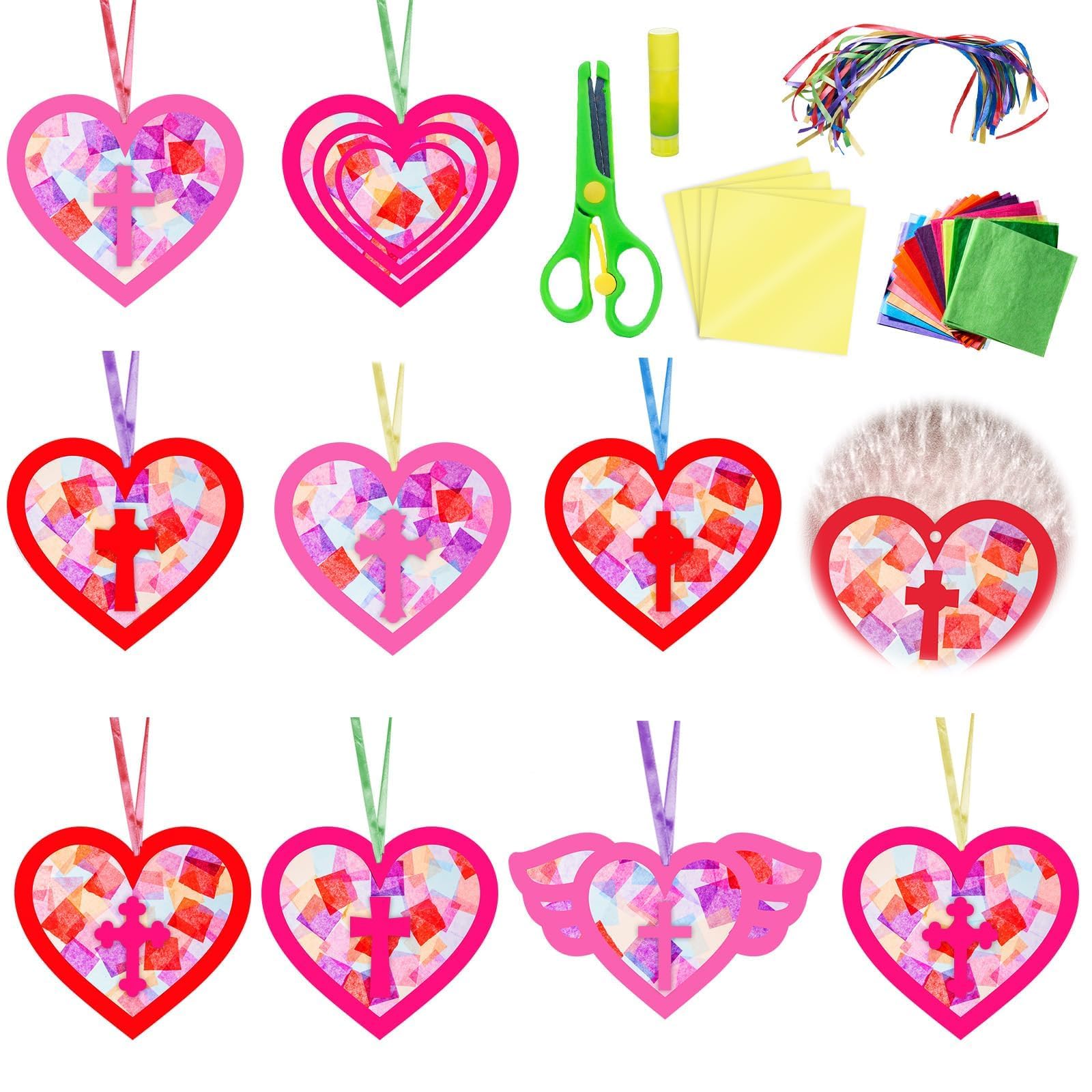 EggSun Valentine's heart suncatchers kit brightens sunlit windows with vibrant colors
