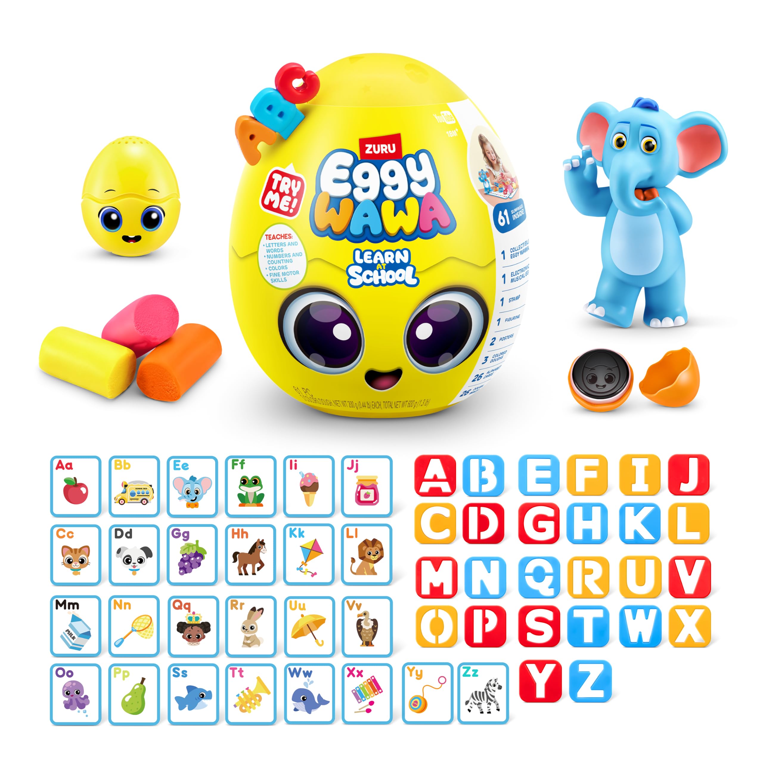 Eggy Wawa Learn at School bus scene showcases interactive education for preschoolers.