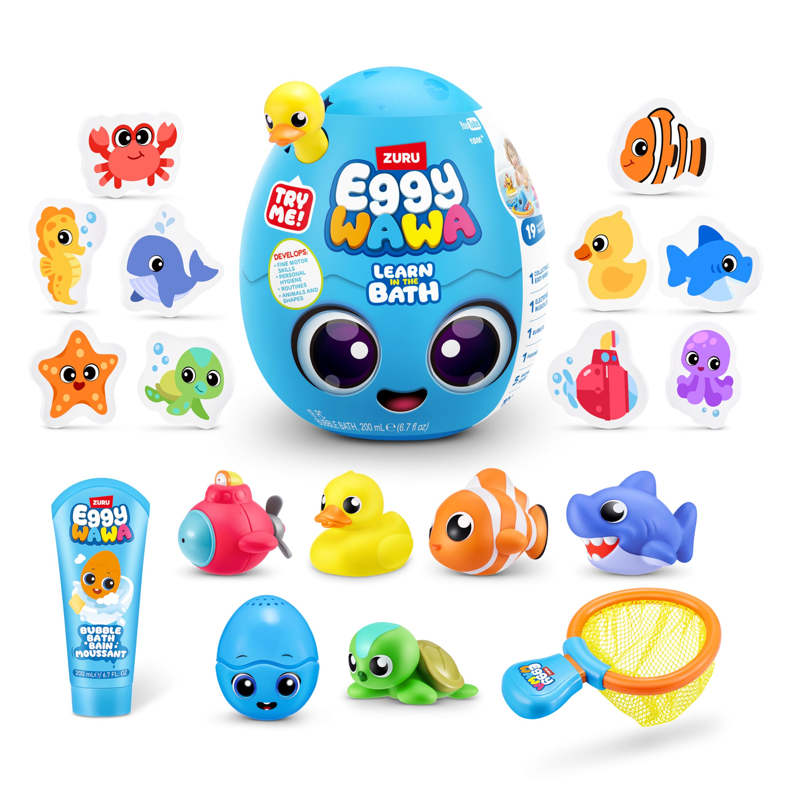 Eggy Wawa Learn in The Bath musical egg promotes fine motor play during bath time.