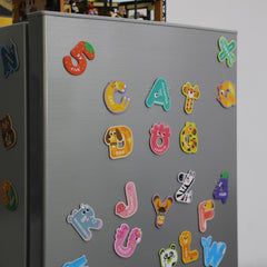 EHR magnetic letters lion design supports basic spelling on metallic surfaces.