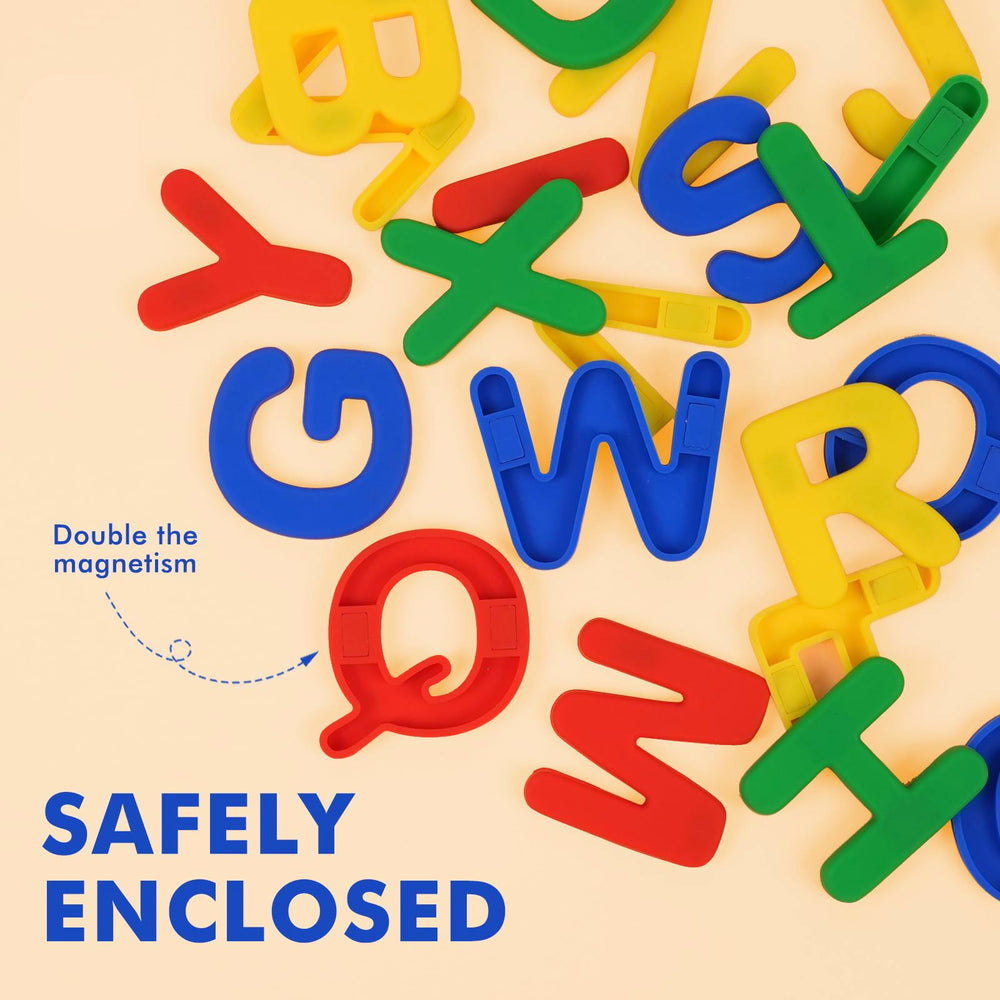 Closeup of EHR silicone magnets showing soft texture and durable construction for toddlers.
