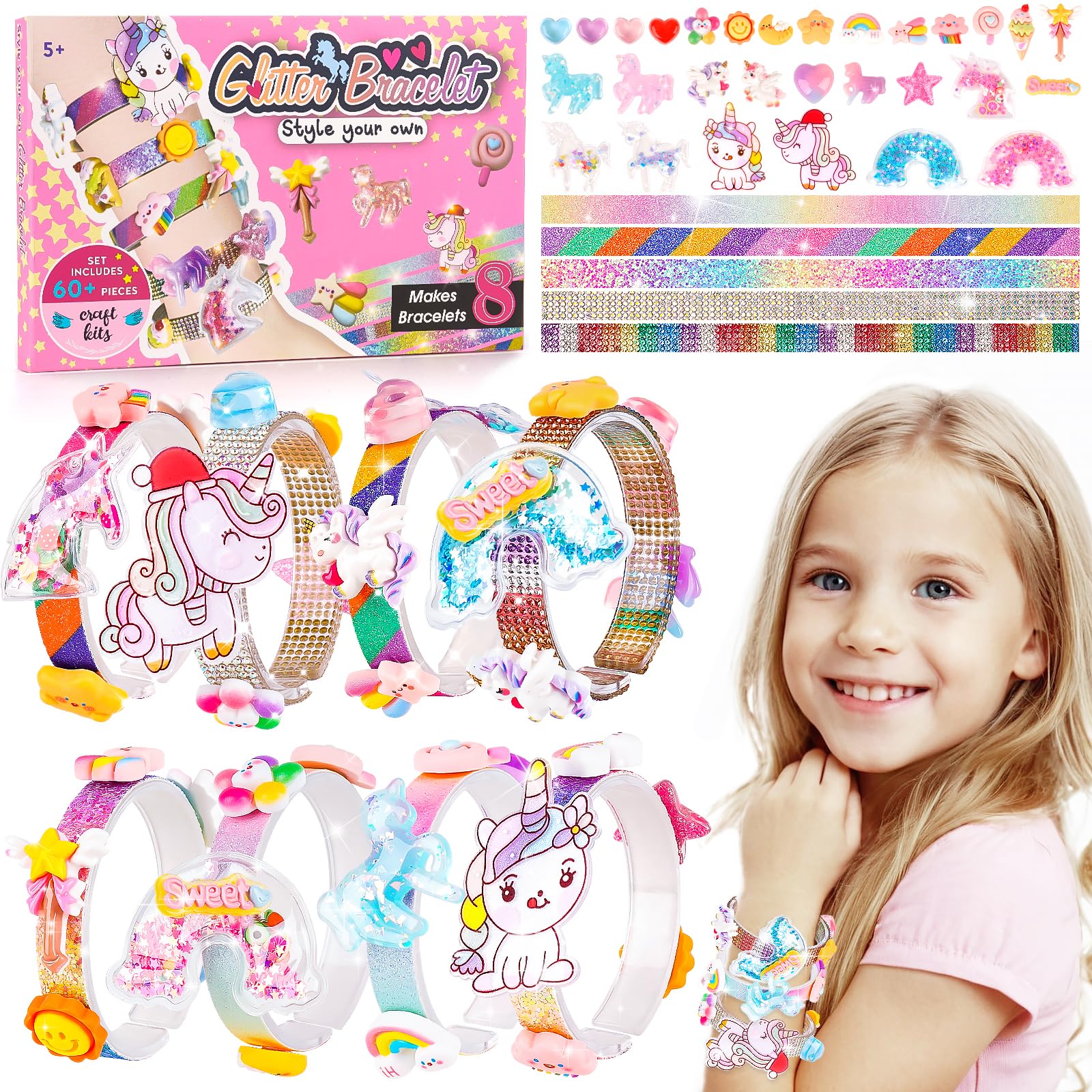 Eichhoo friendship bracelet kit with unicorn charms for creative play