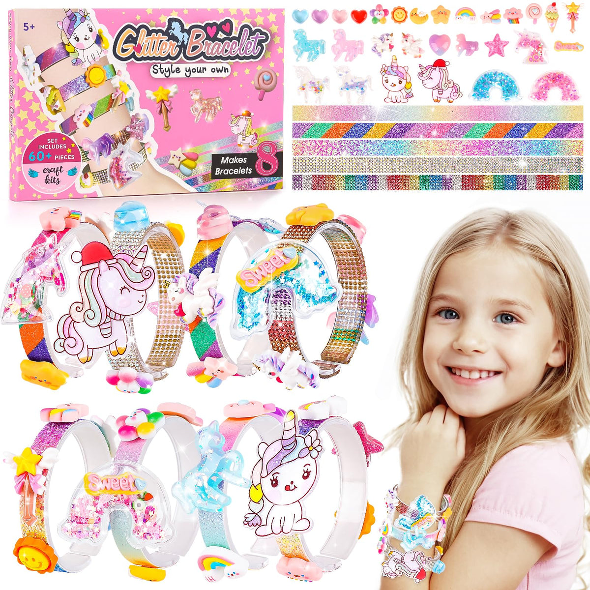 Eichhoo friendship bracelet kit with unicorn charms for creative play