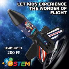 Eieymct rocket launcher kids 100ft flight for stable play.