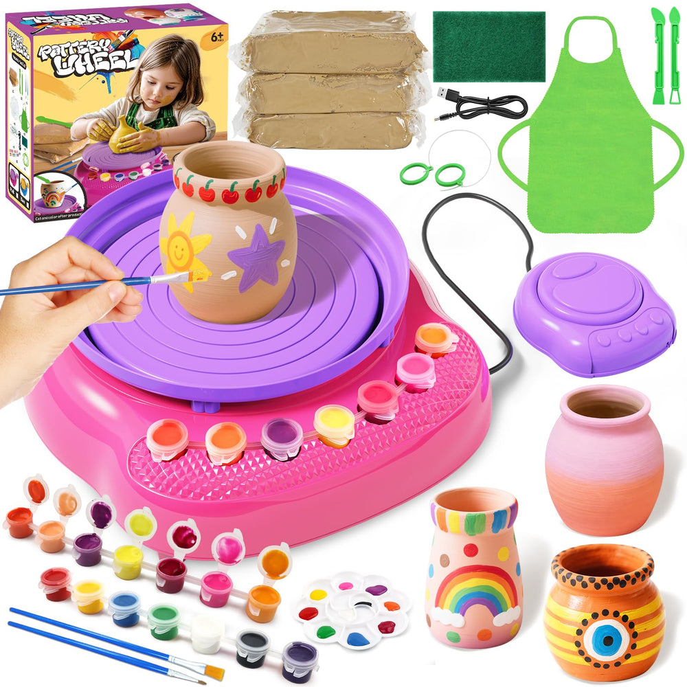Einailvk pottery wheel kids kit assembly showing beginner friendly setup