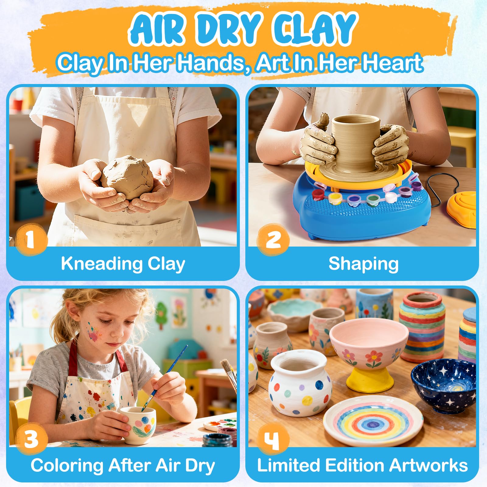 Einailvk water-based clay safe and easy to mold for young artists.