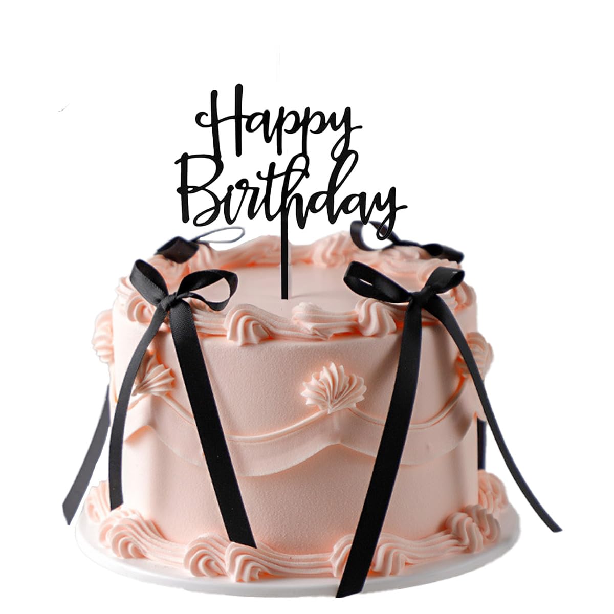 EIOAUY black bow cake topper with Happy Birthday sign adds festive charm to cakes.
