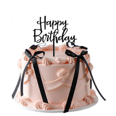 EIOAUY black bow cake topper with Happy Birthday sign adds festive charm to cakes.