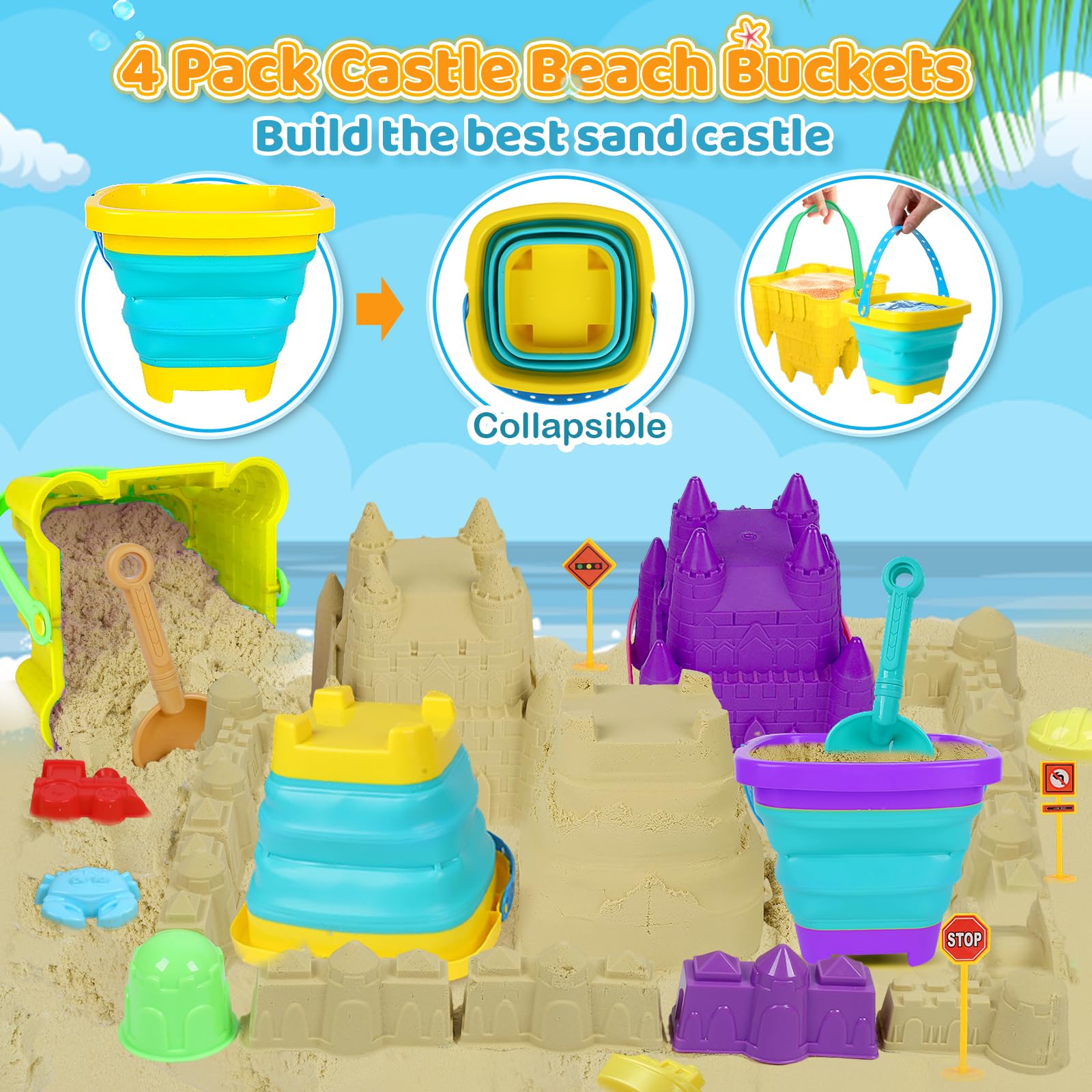 Eiranss sand and castle molds enabling creative sand castles