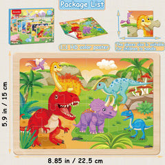 Removable paper illustrations under Eirenke puzzles provide colorful, reference visuals