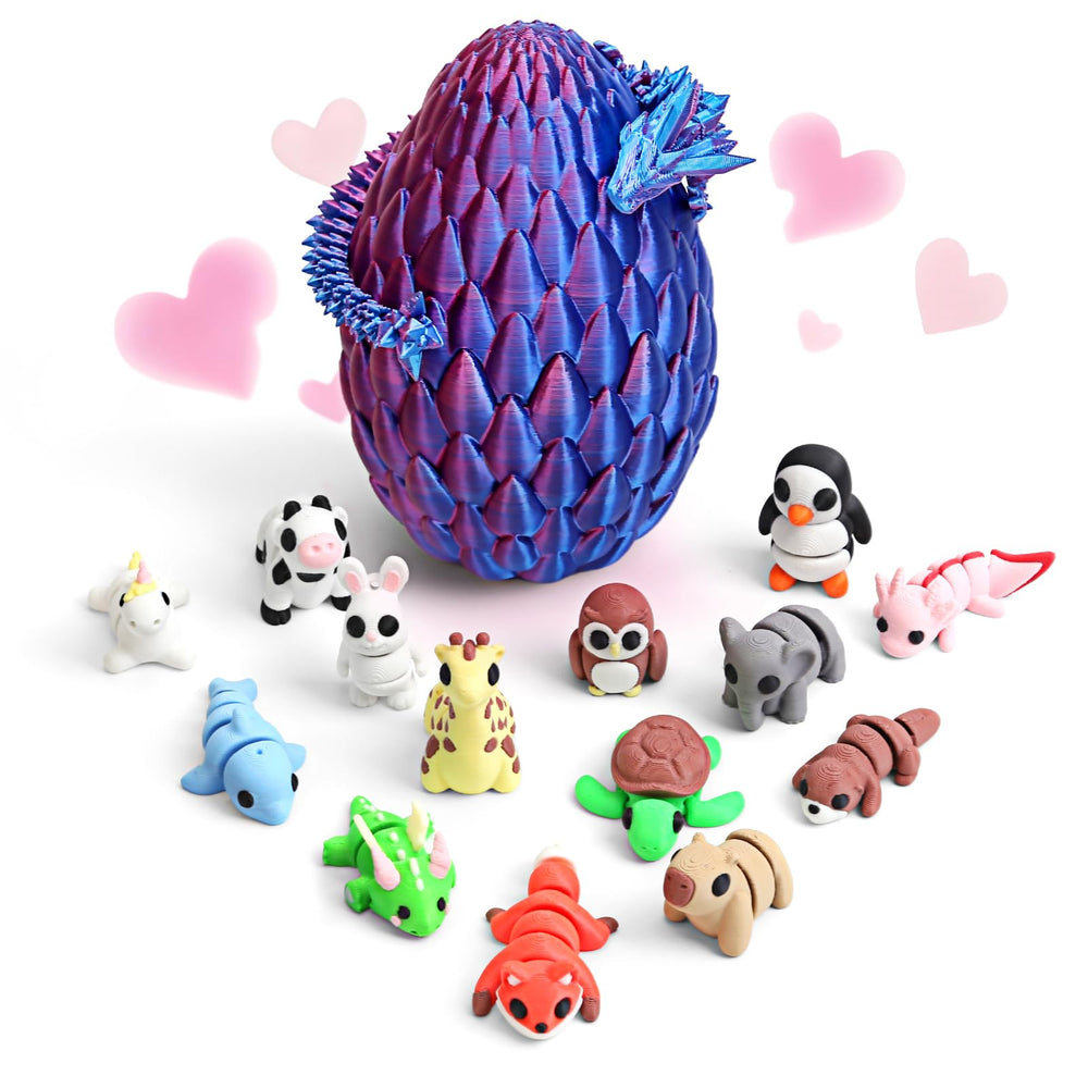 Eisfiel dragon egg set unboxing scene reveals 14 mini animals for imaginative play.