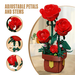 EITOLNR green leaves rose bonsai assembly promotes creative thinking.