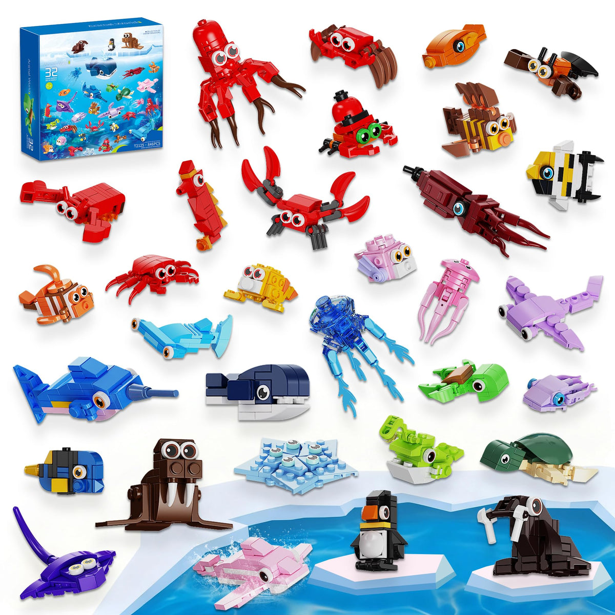 EITOLNR marine animals building blocks set assembly for creative play and STEM exploration.