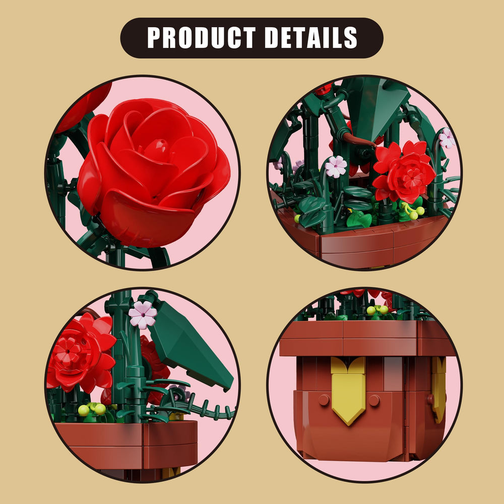 EITOLNR rose bonsai in pot offers maintenance-free display for rooms.