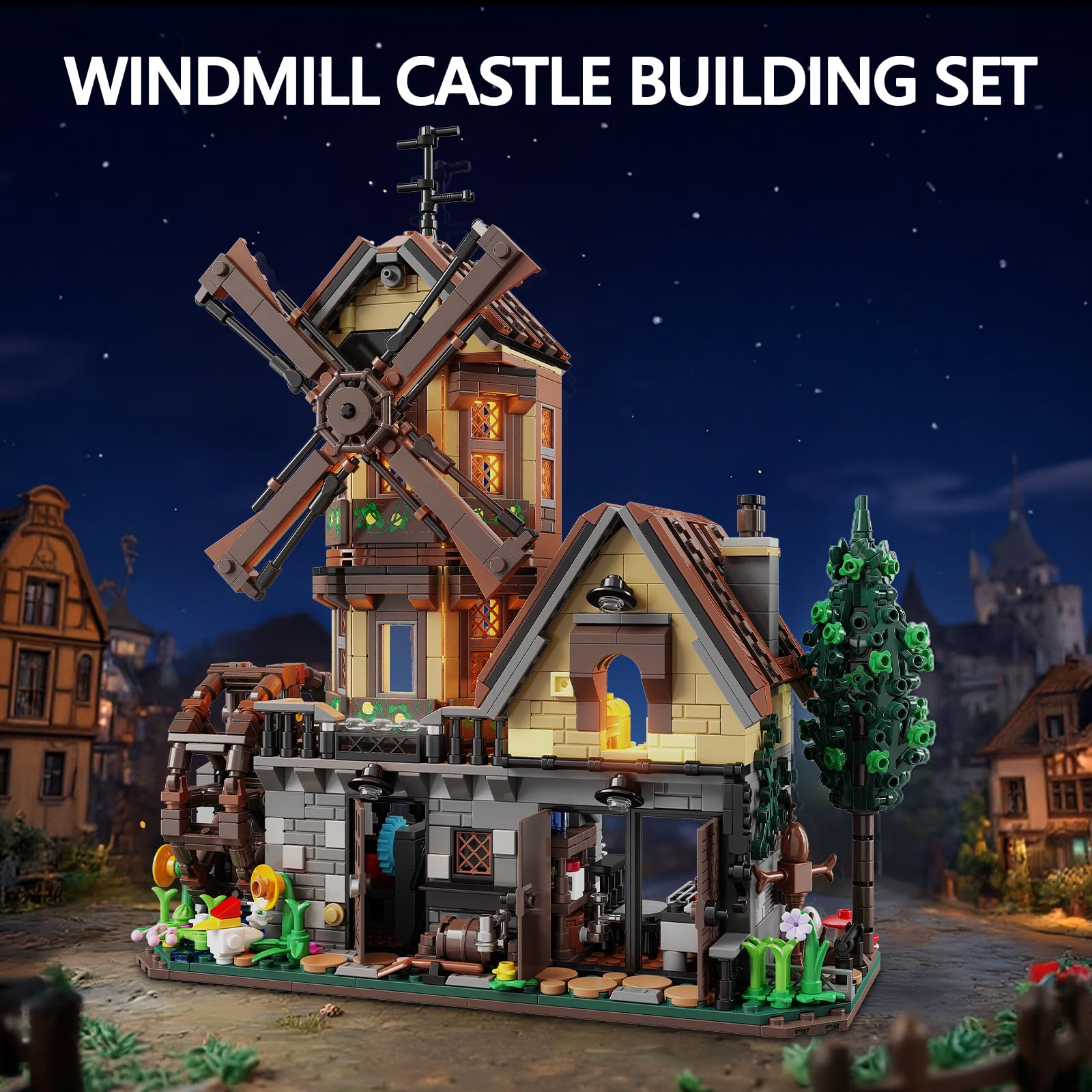 EITOLNR wood cabin building set manual and bags included for building guidance.
