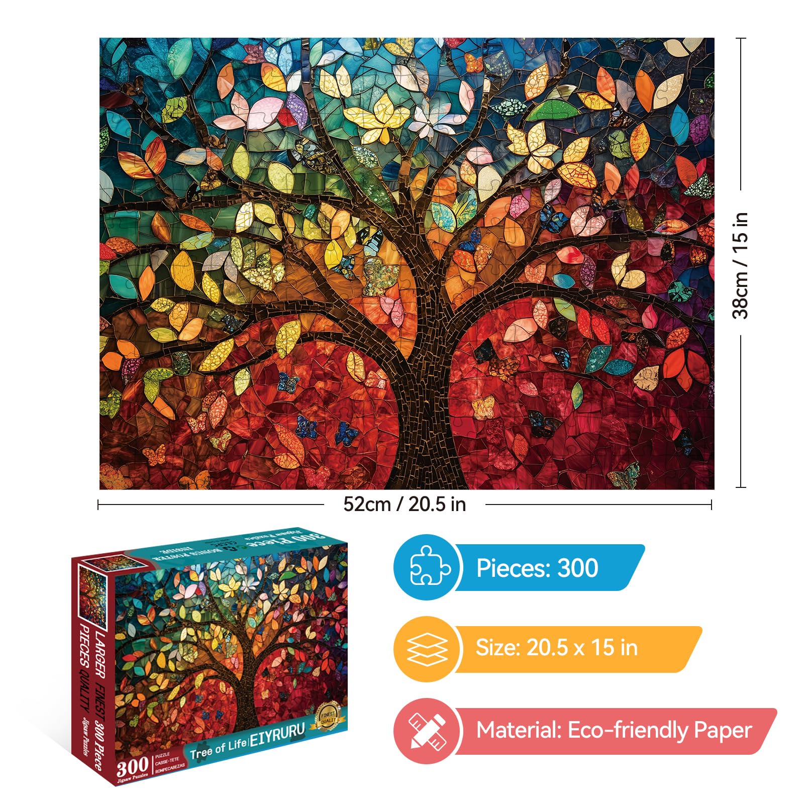 EIYRURU 300-piece large-piece puzzle designed for easier handling and family fun