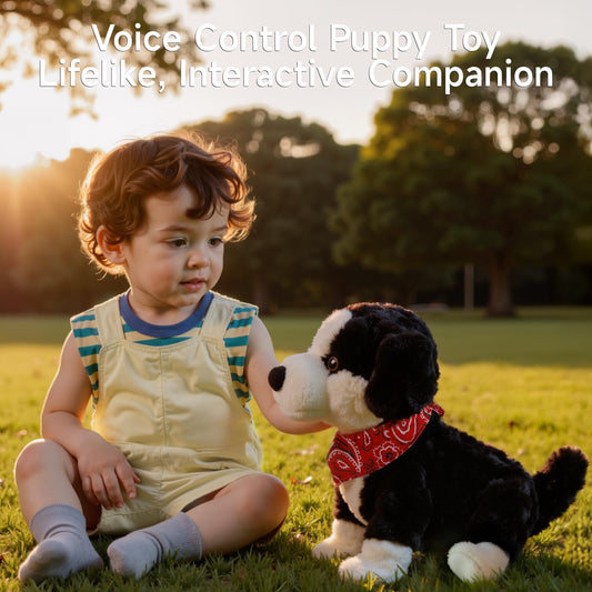 eJog Pup belly switch revealed under fur for easy activation.