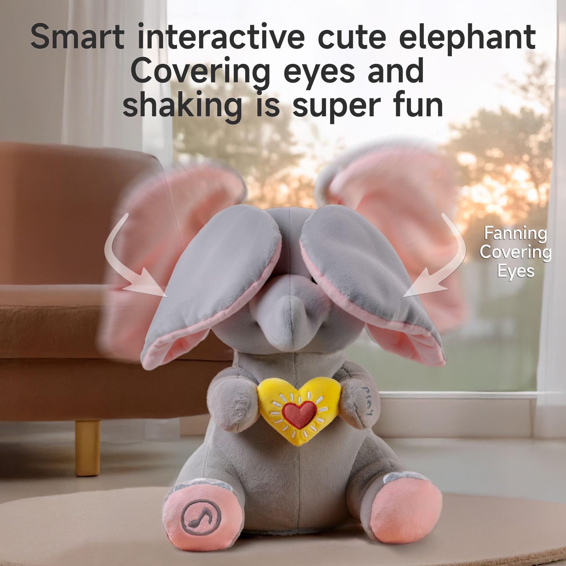 eJog Pup heart-in-hand sways softly during playtime