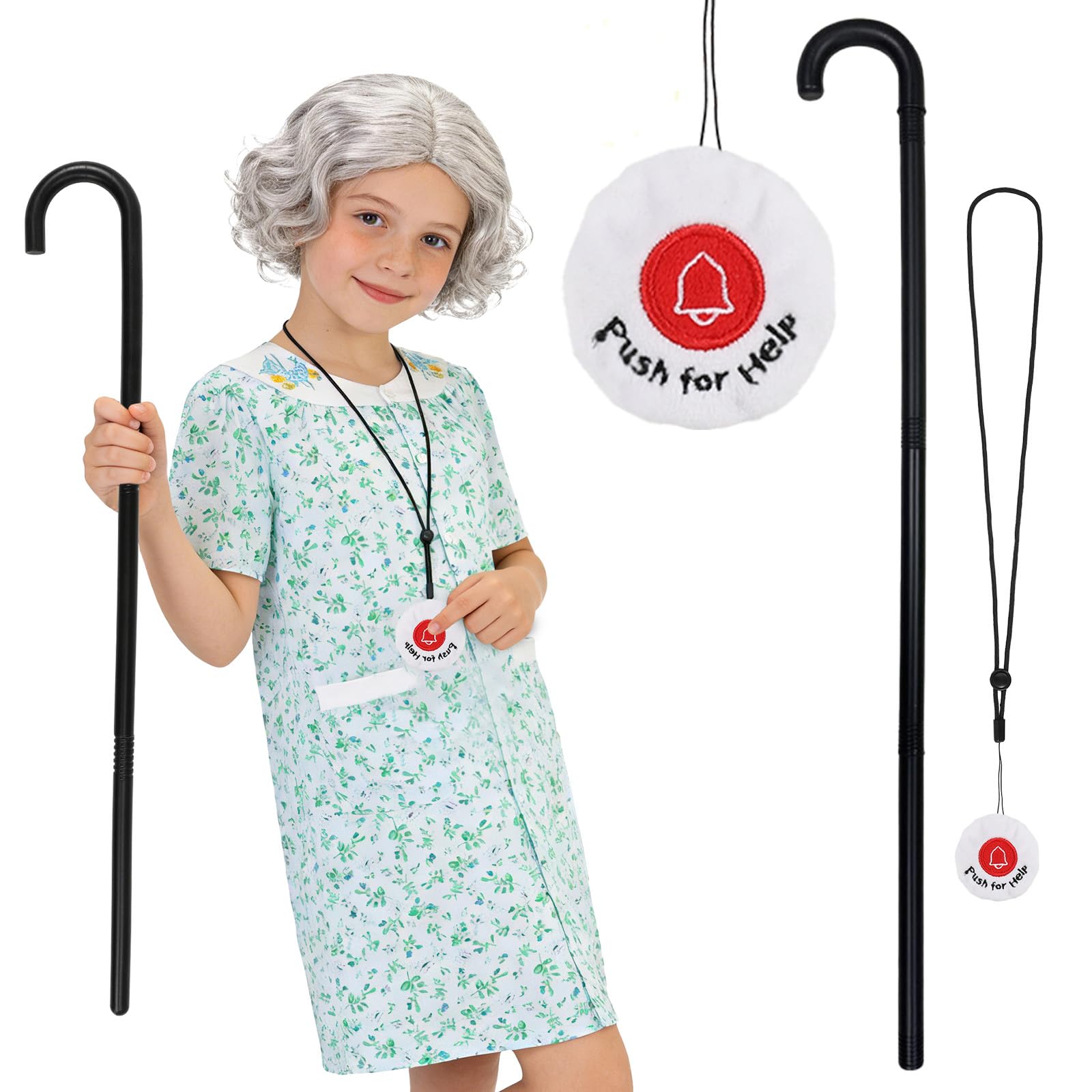 EJWCIG fake life alert prop crutch in white for playful costumes