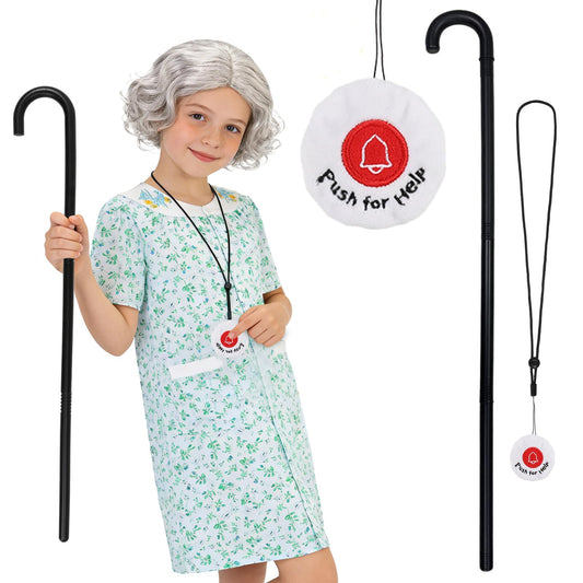 EJWCIG fake life alert prop crutch in white for playful costumes