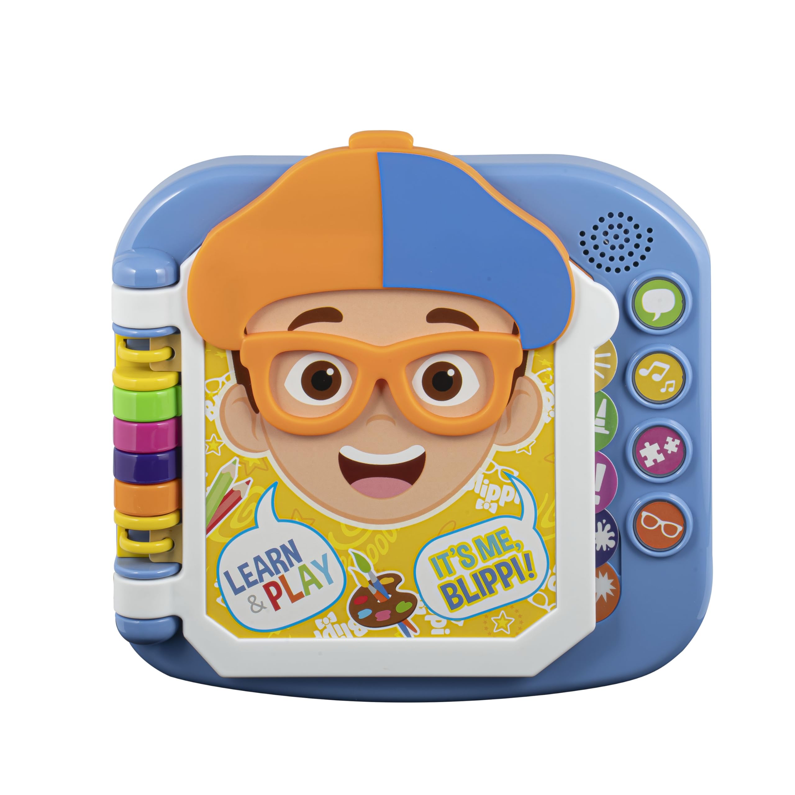 ekids Blippi book open page for interactive learning on the go