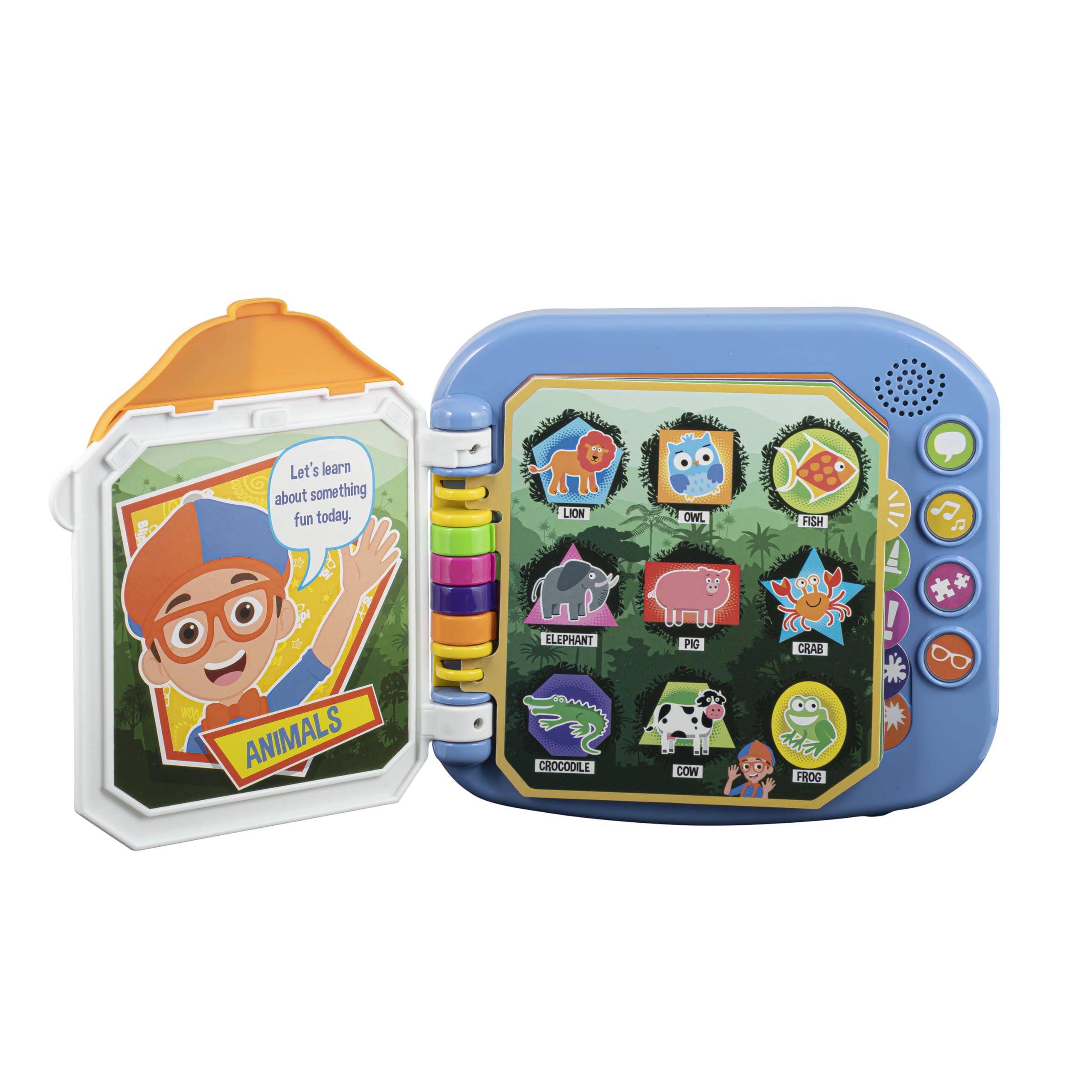 ekids Blippi book portable design ensures durable toddler fun