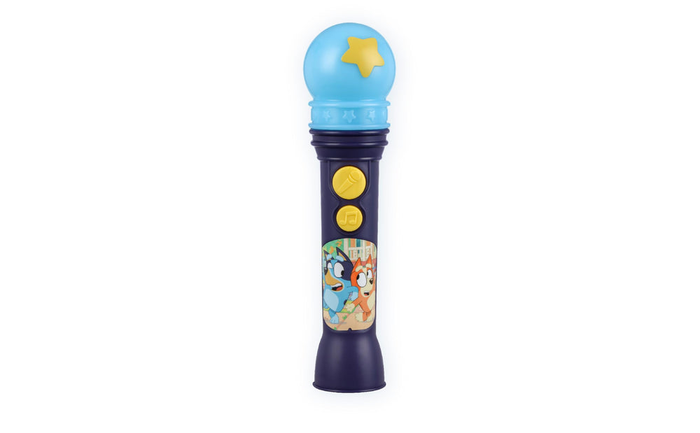 eKids Bluey Microphone Toy supports imaginative play for toddlers.