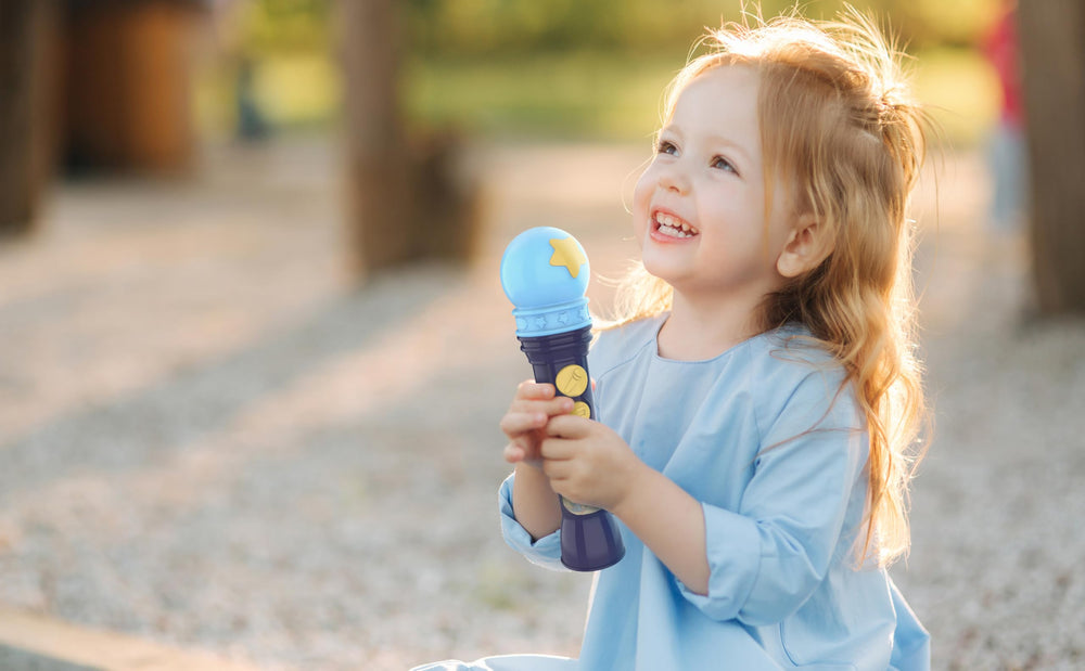 eKids Bluey Microphone Toy with built-in music lets kids sing along.