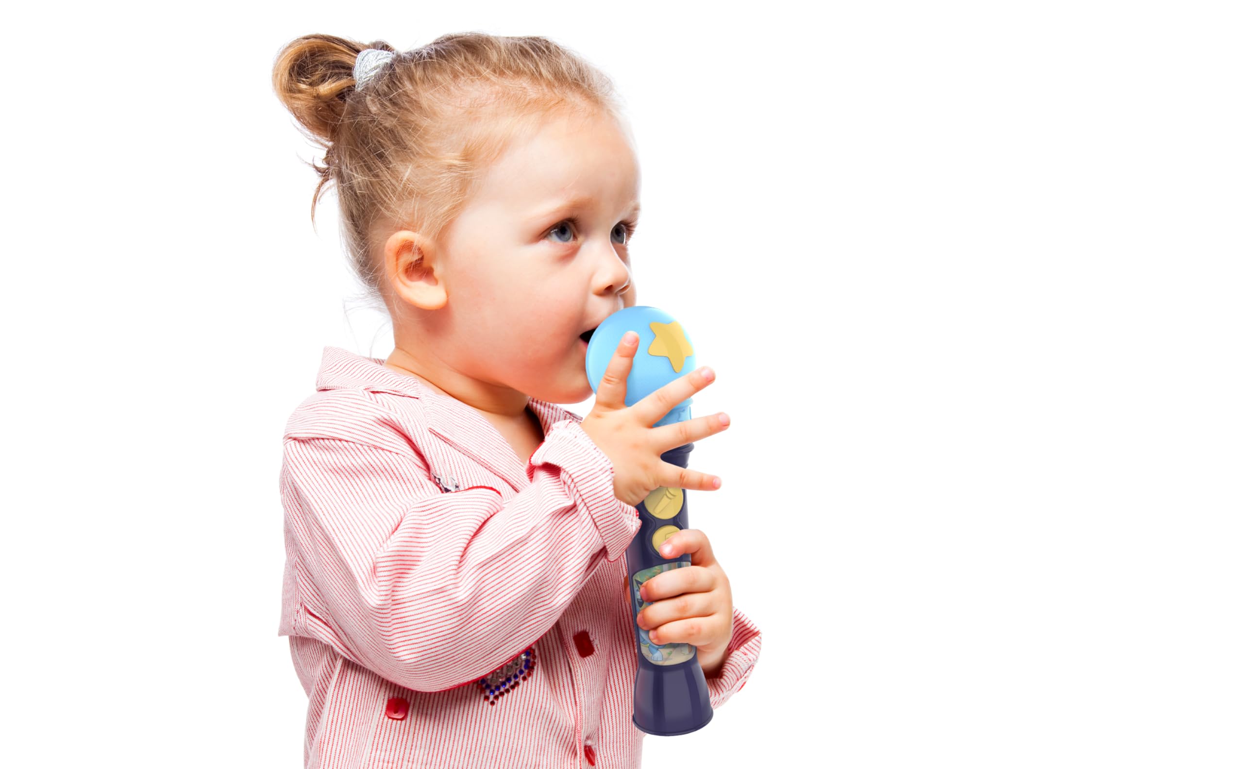 eKids Bluey Microphone Toy is portable and lightweight for on-the-go play.