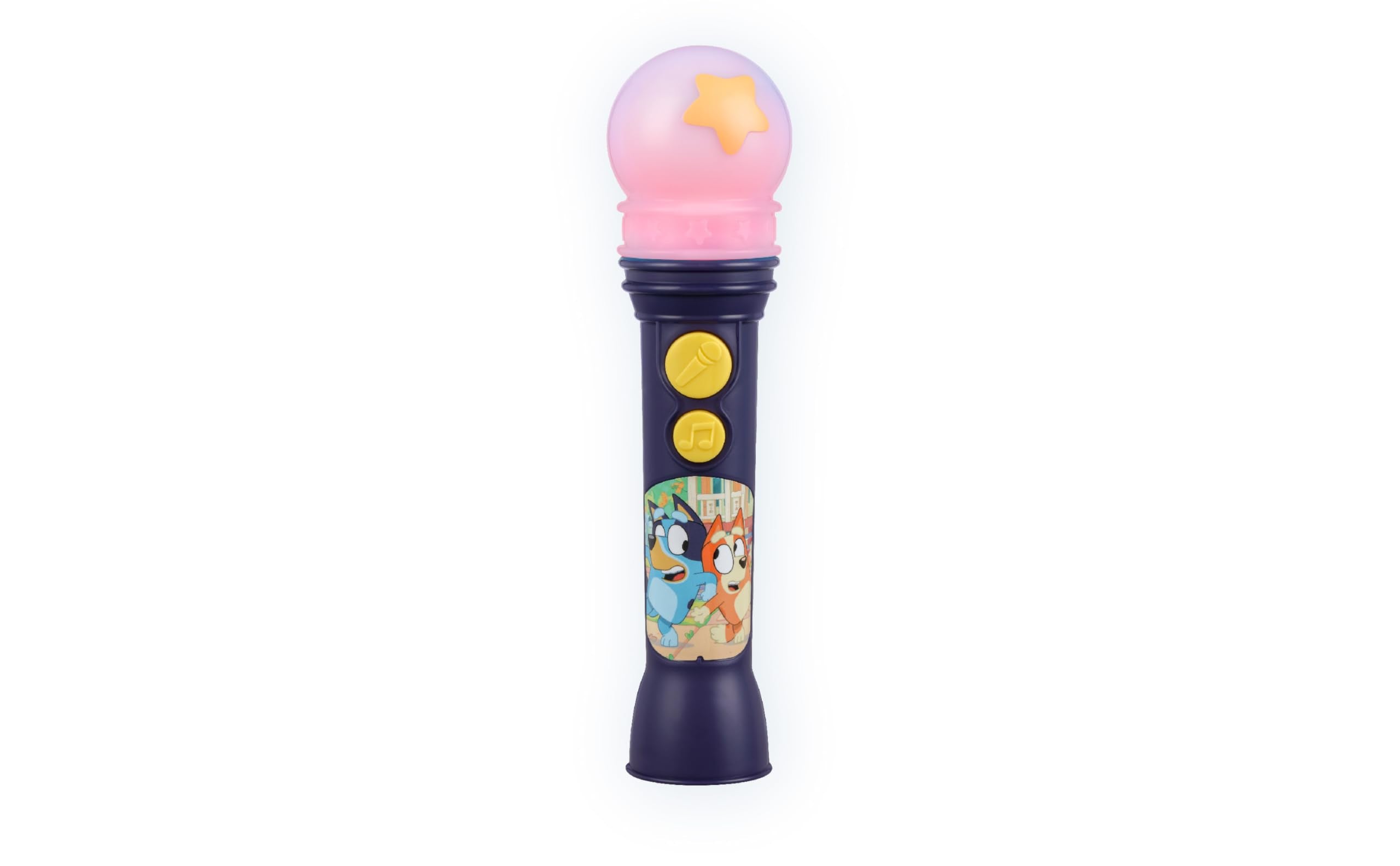 eKids Bluey Microphone Toy amplifies your toddler's voice for pretend performances.
