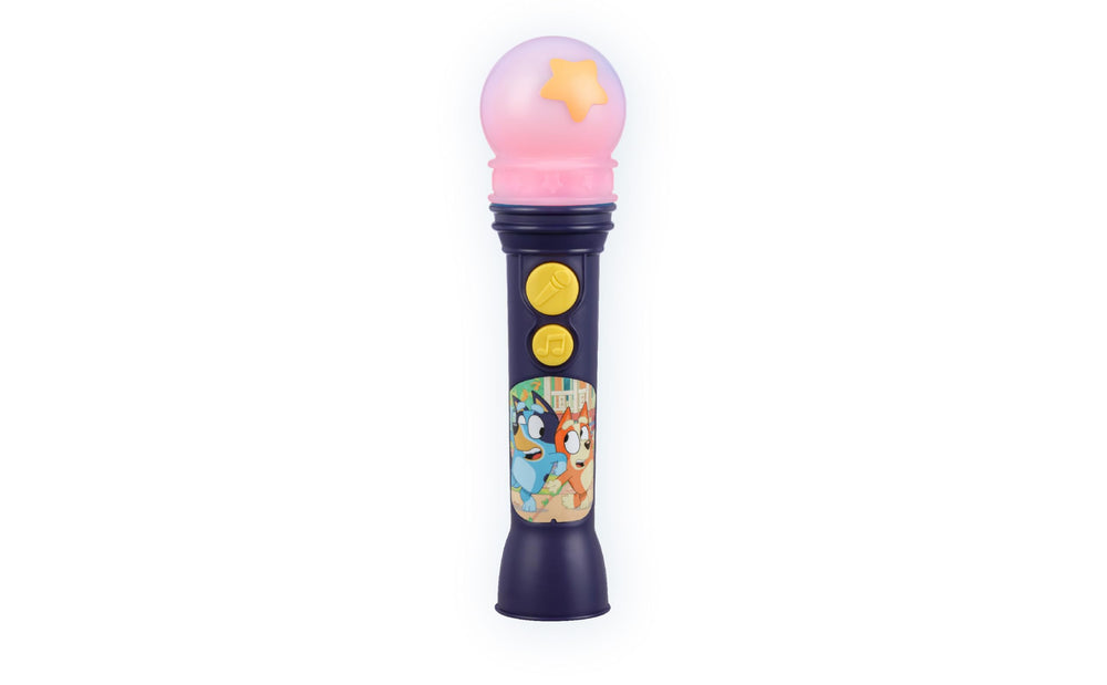 eKids Bluey Microphone Toy amplifies your toddler's voice for pretend performances.