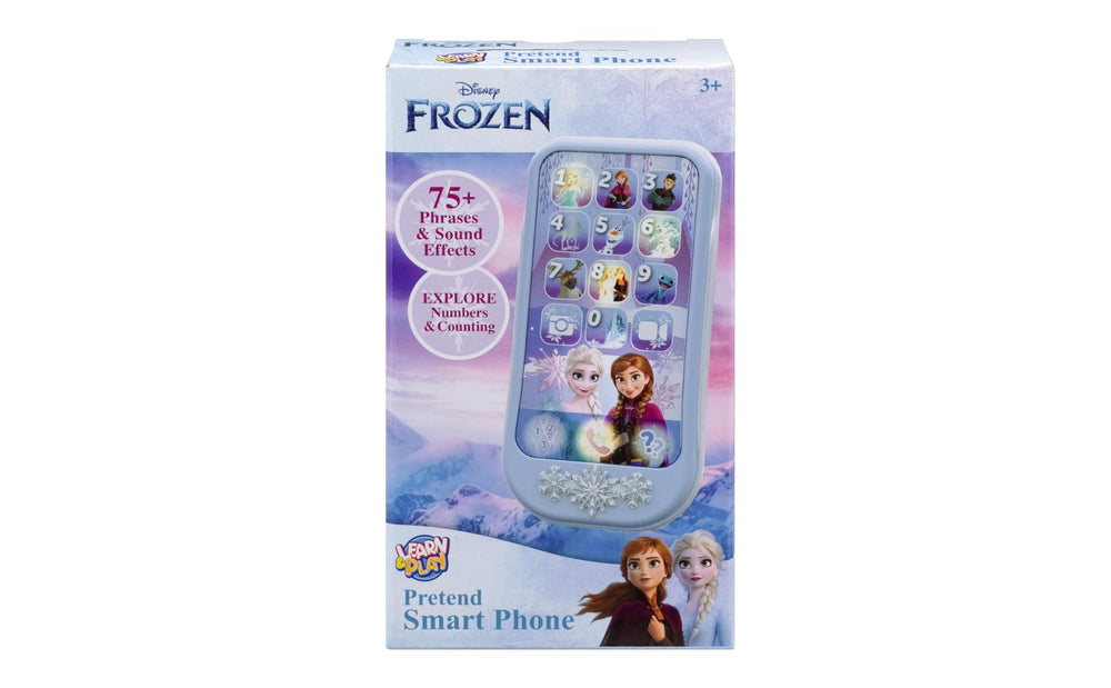 eKids Disney Frozen toy phone with illuminated buttons for responsive play.