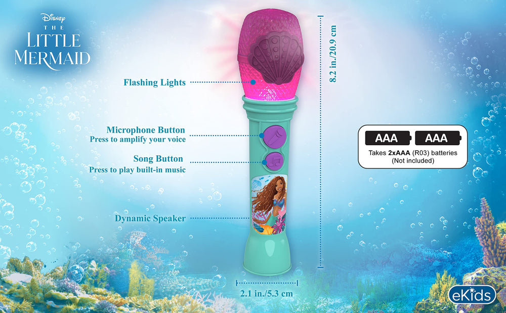 eKids Disney Little Mermaid Microphone colorful lights for stage-like show