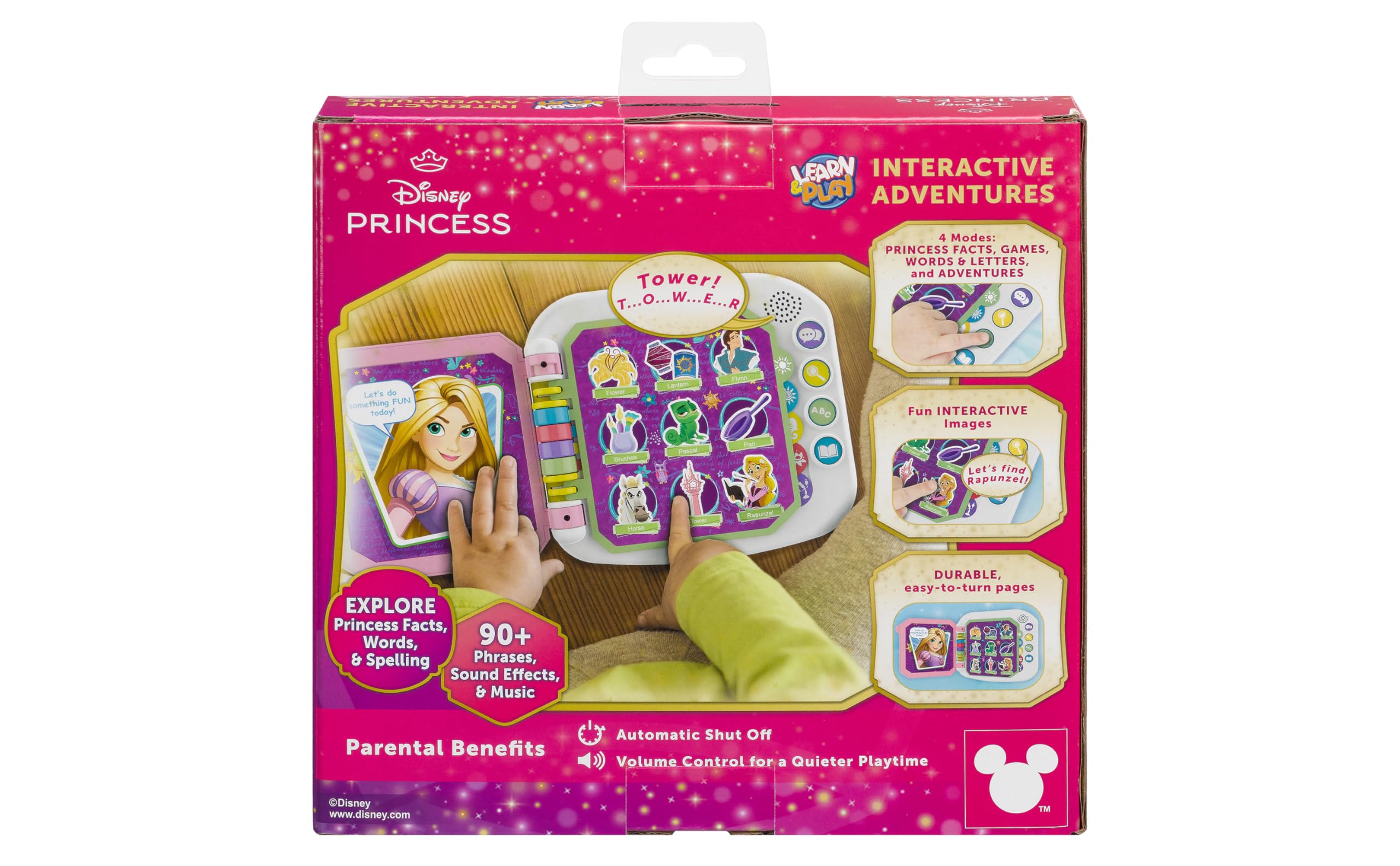eKids Disney Princess Interactive Book in-action scene shows music and phrases.