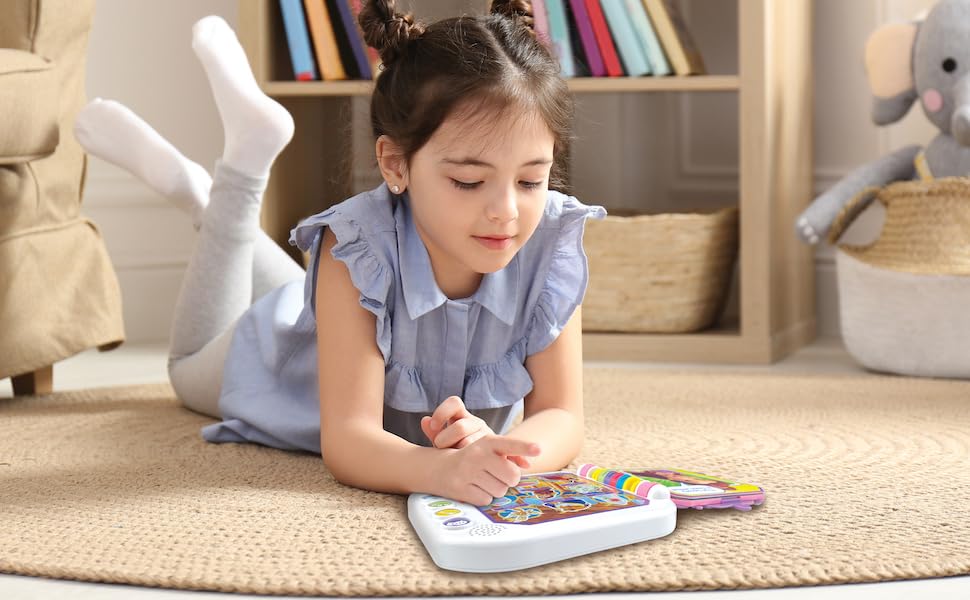eKids Disney Princess Interactive Book travel usage highlights compact design for planes and cars.